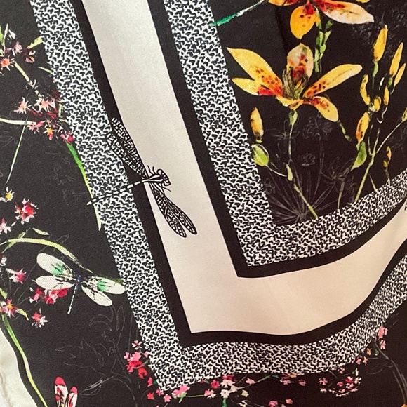 Silk Dragonfly Scarf - Black - NWOT - Picture 2 of 15